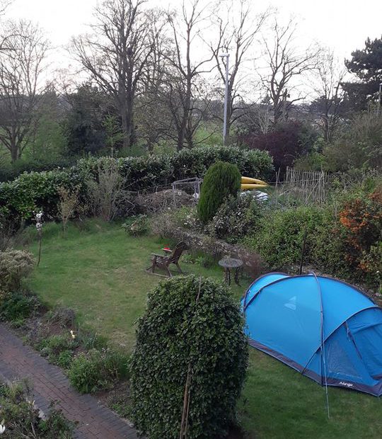 John Pringle´s tent in his garden at Easter 2020