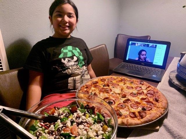 Pizza and salad completed via the computer class.